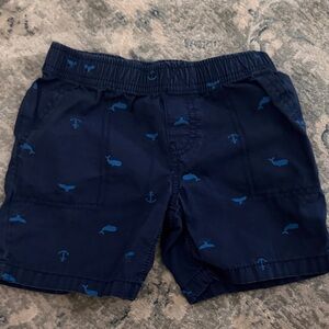 Carter's Navy Shorts with Light Blue Whale Print
